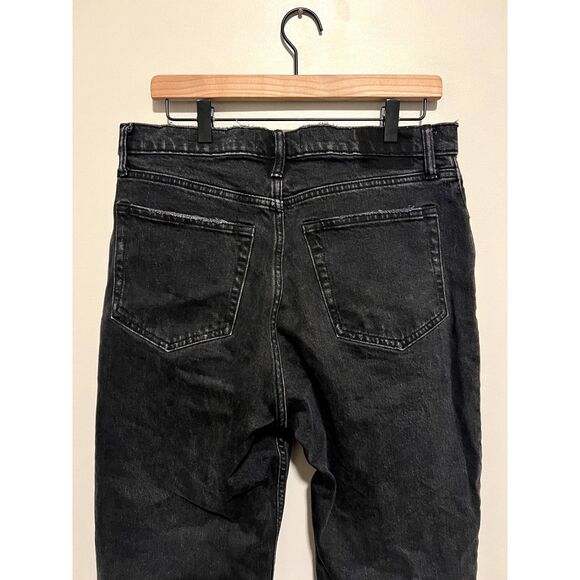 Abercrombie & Fitch The Dad High Rise Distressed Black Jeans Women's 30 Short - Picture 7 of 11